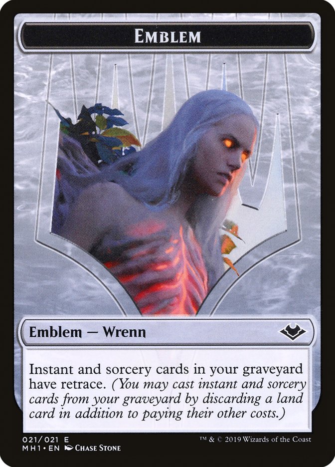 Zombie (007) // Wrenn and Six Emblem (021) Double-Sided Token [Modern Horizons Tokens] Magic: The Gathering