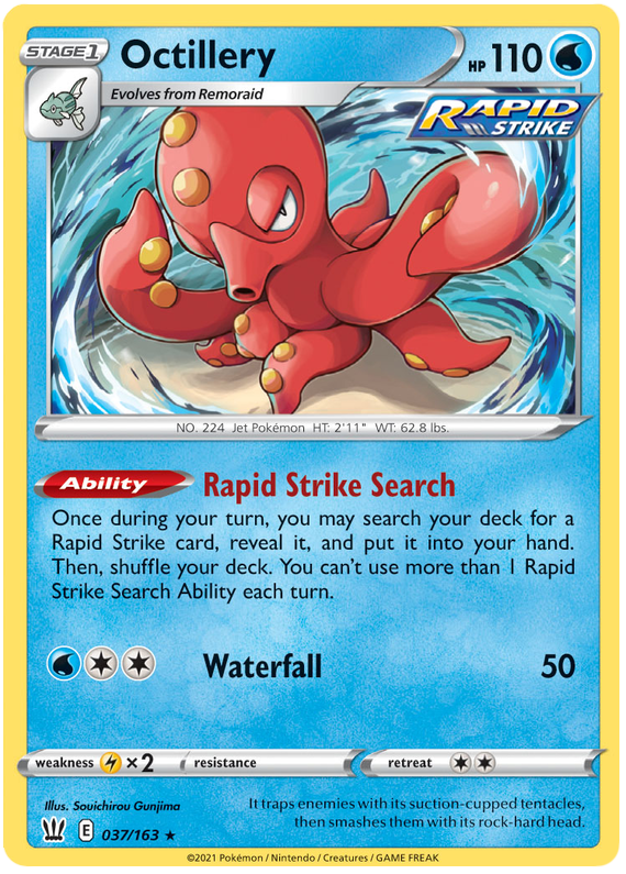 Octillery (037/163) (Theme Deck Exclusive) [Sword & Shield: Battle Styles]