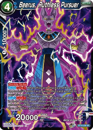 Beerus, Ruthless Pursuer (BT16-036) [Realm of the Gods] Dragon Ball Super