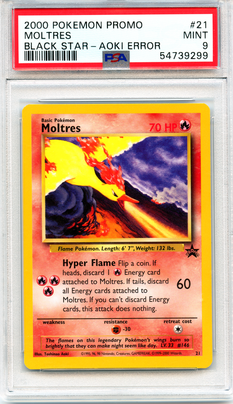 Moltres - BSP (AOKI Error) - PSA 9 The Pokemon Trainer