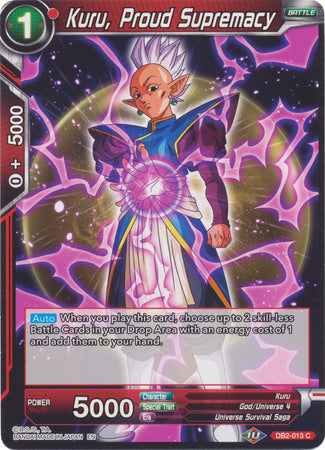 Kuru, Proud Supremacy (DB2-013) [Divine Multiverse] Dragon Ball Super