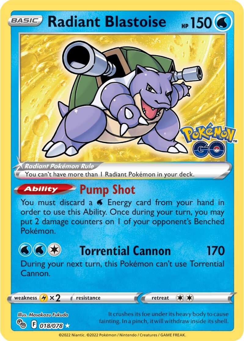 Radiant Blastoise (018/078) [Pokémon GO] Pokémon