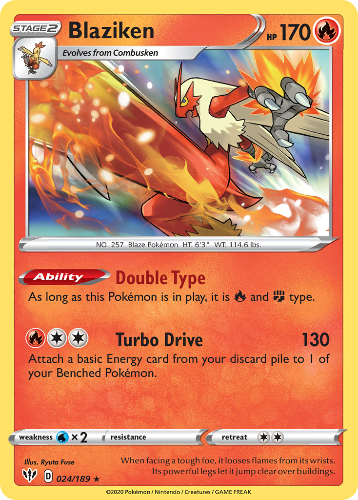 Blaziken (024/189) [Sword & Shield: Darkness Ablaze] Pokémon