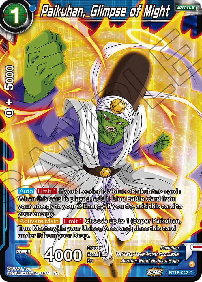 Paikuhan, Glimpse of Might (BT18-042) [Dawn of the Z-Legends] Dragon Ball Super