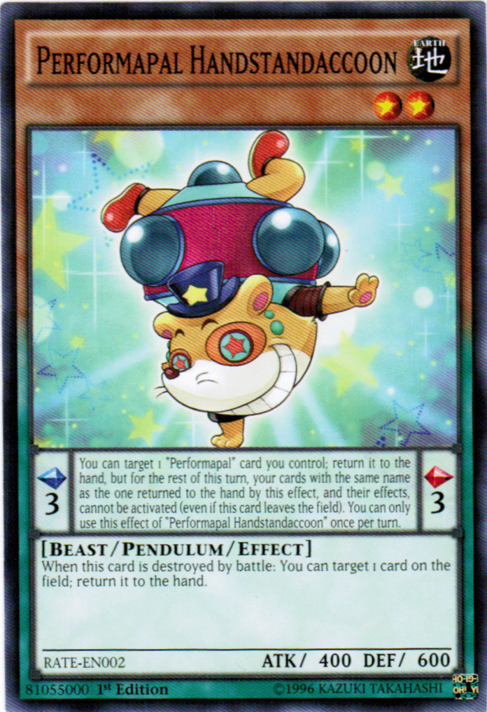 Performapal Handstandaccoon [RATE-EN002] Common Yu-Gi-Oh!