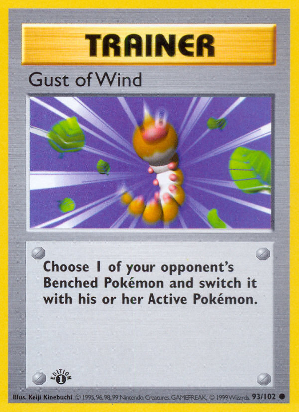 Gust of Wind (93/102) (Shadowless) [Base Set 1st Edition] Pokémon