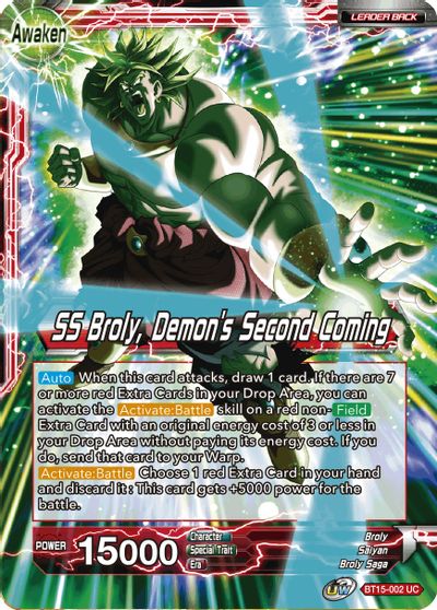 Broly // SS Broly, Demon's Second Coming (BT15-002) [Saiyan Showdown] Dragon Ball Super