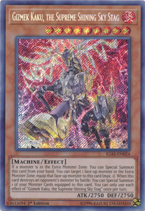 Gizmek Kaku, the Supreme Shining Sky Stag [IGAS-EN024] Secret Rare Yu-Gi-Oh!