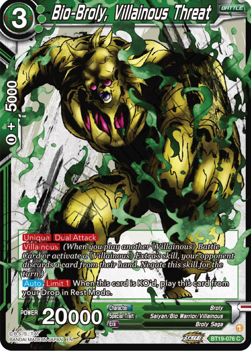 Bio-Broly, Villainous Threat (BT19-076) [Fighter's Ambition] Dragon Ball Super