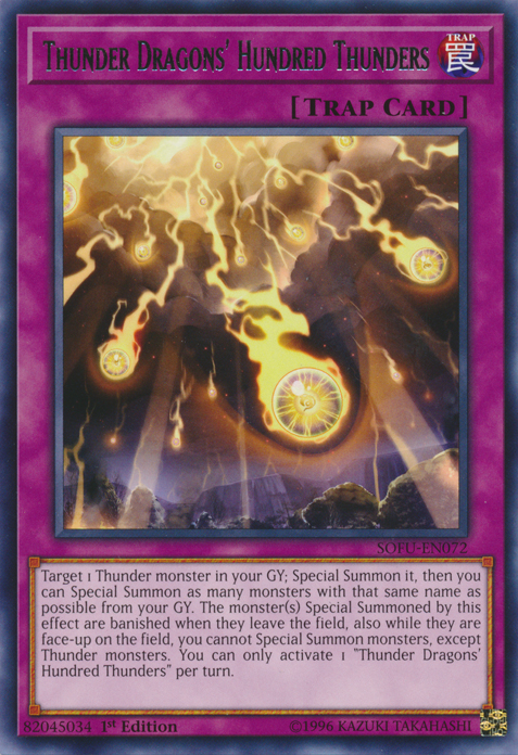 Thunder Dragons' Hundred Thunders [SOFU-EN072] Rare Yu-Gi-Oh!