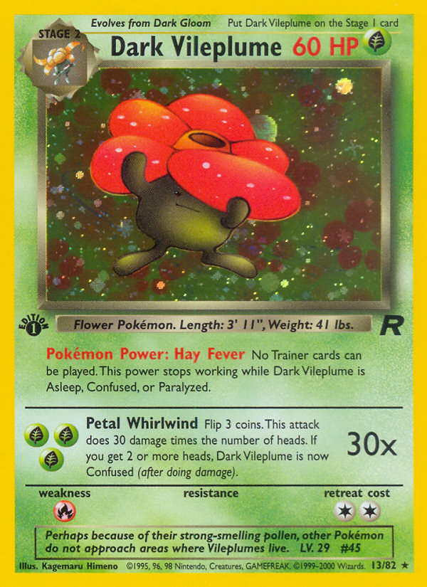 Dark Vileplume (13/82) [Team Rocket 1st Edition] Pokémon