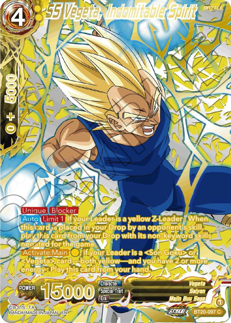 SS Vegeta, Indomitable Spirit (Gold-Stamped) (BT20-097) [Power Absorbed] Dragon Ball Super
