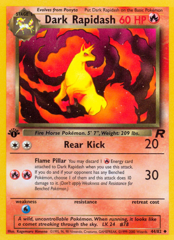 Dark Rapidash (44/82) [Team Rocket 1st Edition] Pokémon