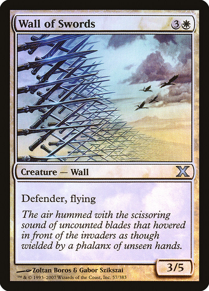 Wall of Swords (Premium Foil) [Tenth Edition] Magic: The Gathering