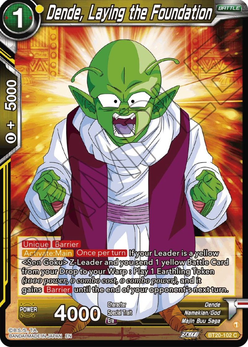 Dende, Laying the Foundation (BT20-102) [Power Absorbed] Dragon Ball Super