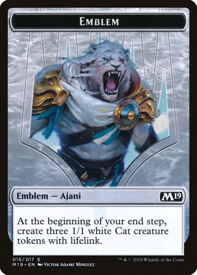 Ajani, Adversary of Tyrants Emblem [Core Set 2019 Tokens] Magic: The Gathering