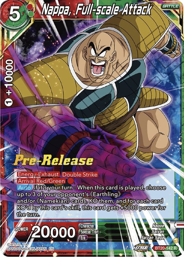 Nappa, Full-scale Attack (BT20-142) [Power Absorbed Prerelease Promos] Dragon Ball Super