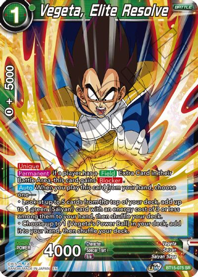 Vegeta, Elite Resolve (BT15-075) [Saiyan Showdown] Dragon Ball Super