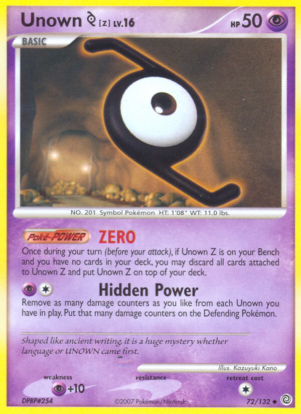 Unown Z (72/132) [Diamond & Pearl: Secret Wonders] Pokémon