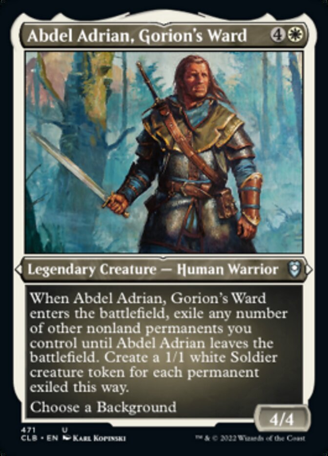 Abdel Adrian, Gorion's Ward (Foil Etched) [Commander Legends: Battle for Baldur's Gate] Magic: The Gathering