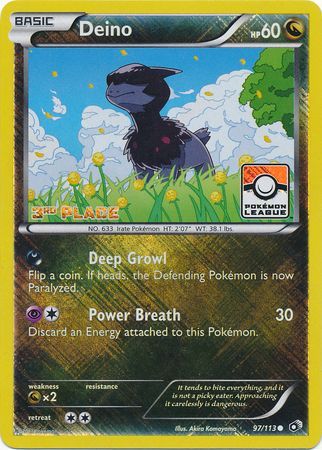 Deino (97/113) (League Promo 3rd Place) [Black & White: Legendary Treasures] Pokémon