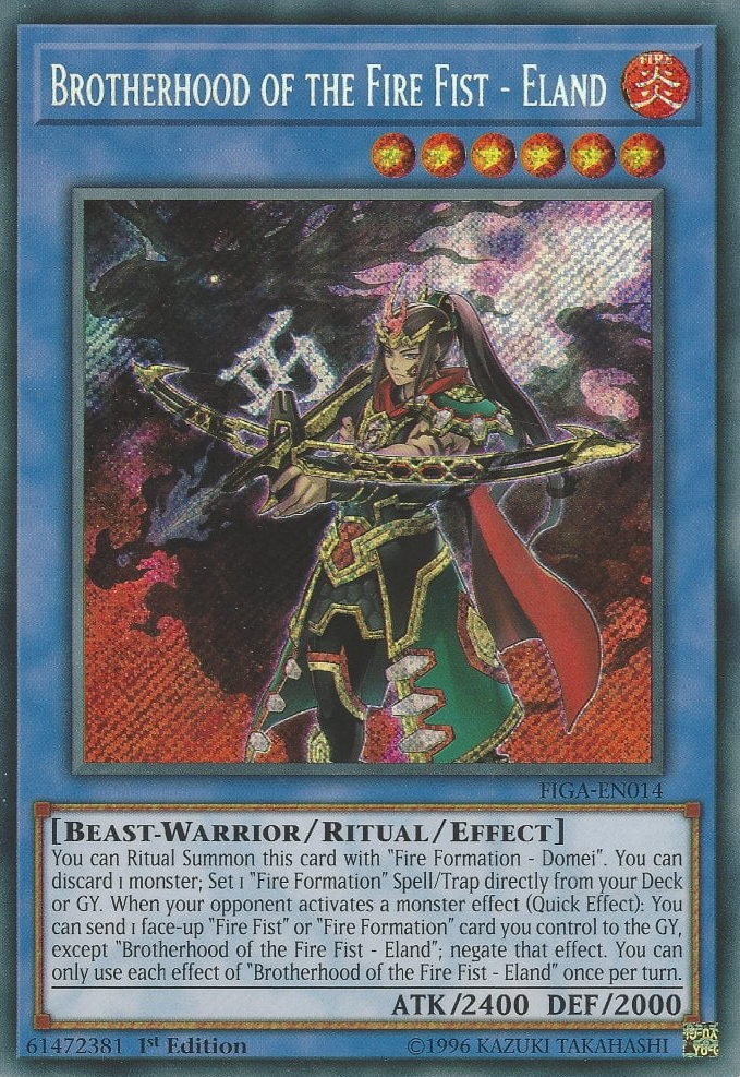 Brotherhood of the Fire Fist - Eland [FIGA-EN014] Secret Rare Yu-Gi-Oh!