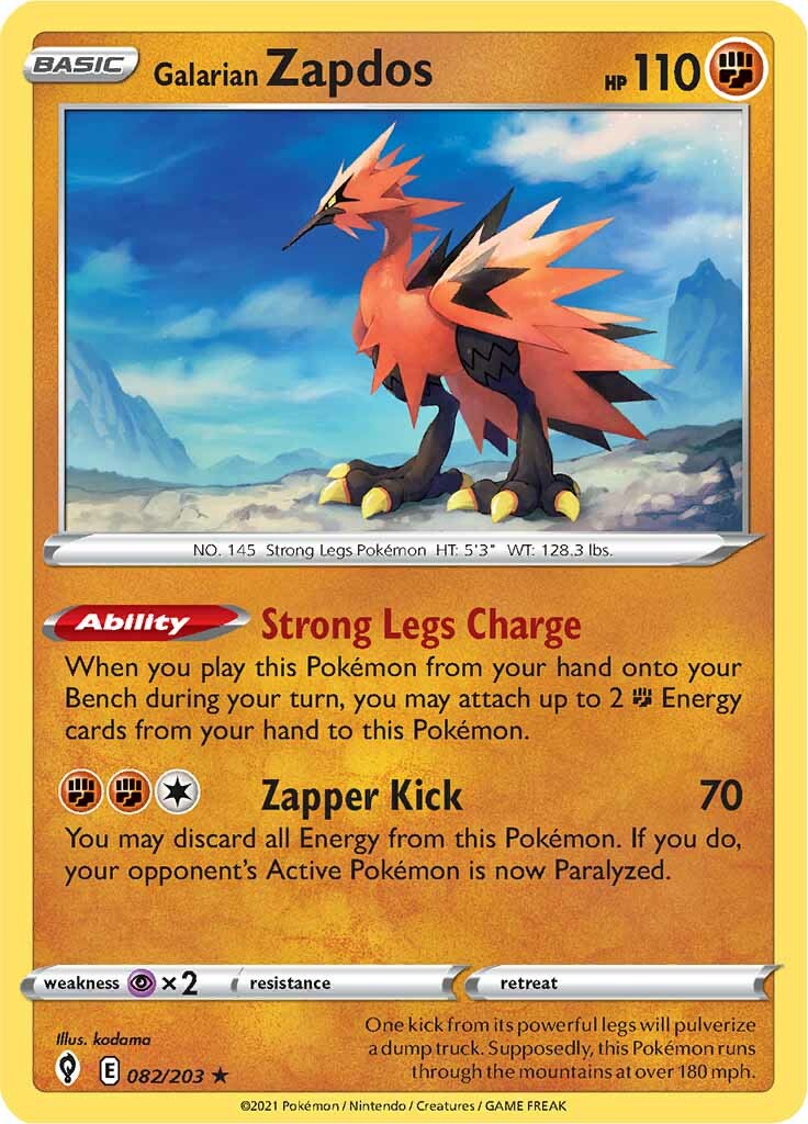 Galarian Zapdos (082/203) [Sword & Shield: Evolving Skies] Pokémon