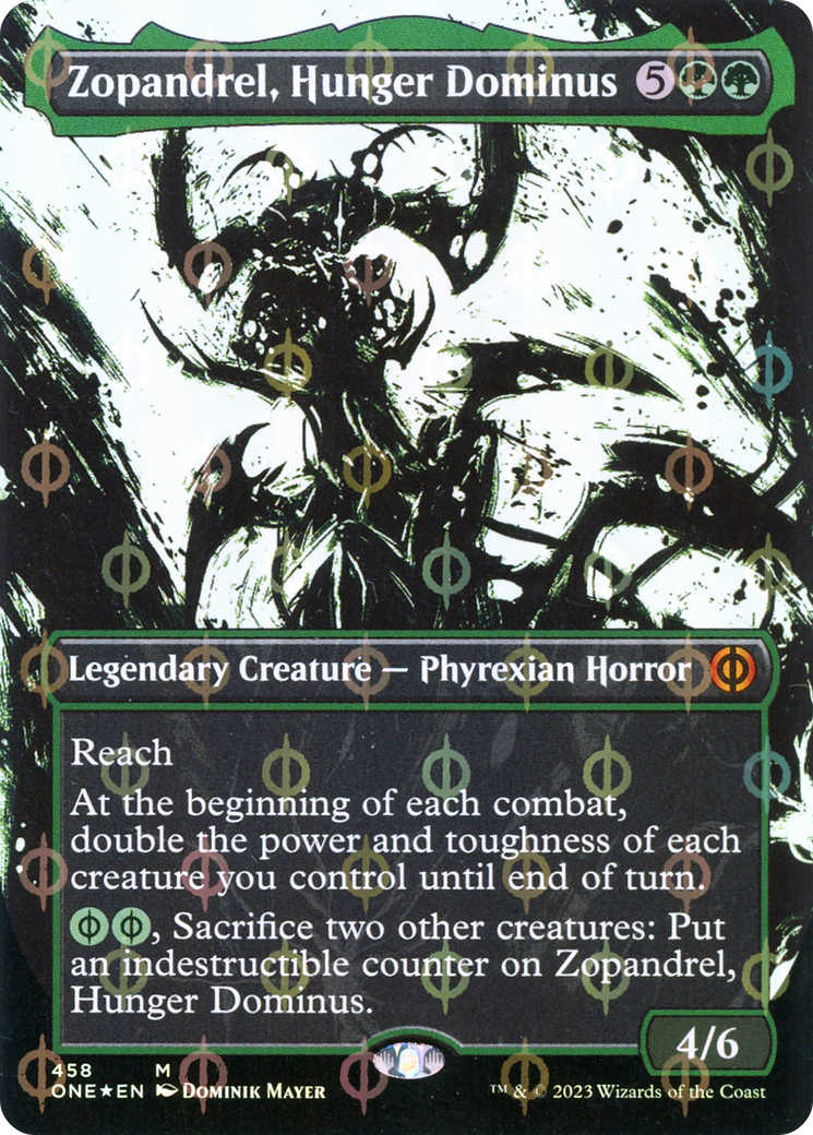 Zopandrel, Hunger Dominus (Borderless Ichor Step-and-Compleat Foil) [Phyrexia: All Will Be One] Magic: The Gathering