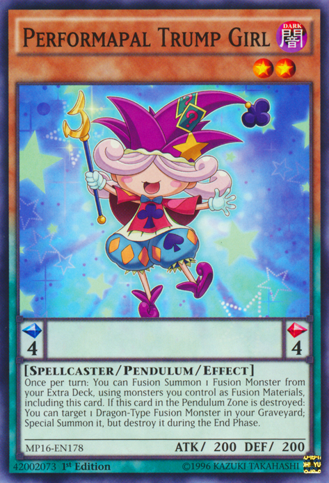 Performapal Trump Girl [MP16-EN178] Common Yu-Gi-Oh!