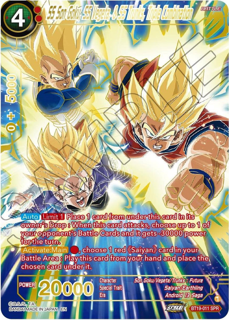 SS Son Goku, SS Vegeta, & SS Trunks, Triple Combination (SPR) (BT19-011) [Fighter's Ambition] Dragon Ball Super