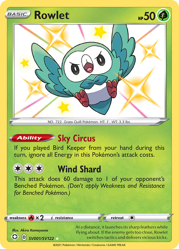 Rowlet (SV001/SV122) [Sword & Shield: Shining Fates] Pokémon