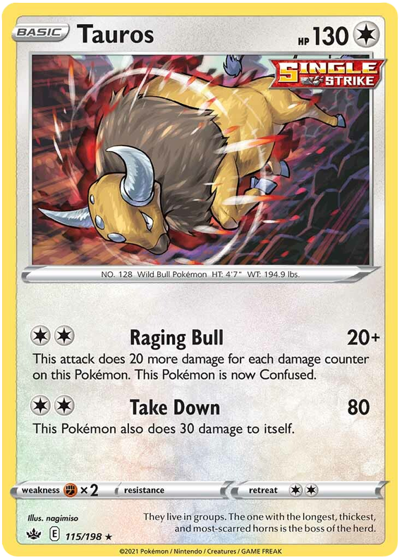 Tauros (115/198) [Sword & Shield: Chilling Reign] Pokémon