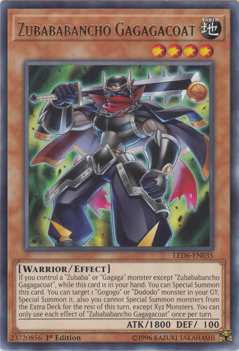 Zubababancho Gagagacoat [LED6-EN035] Rare Yu-Gi-Oh!