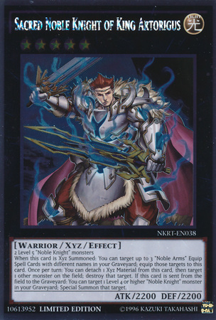 Sacred Noble Knight of King Artorigus [NKRT-EN038] Platinum Rare Yu-Gi-Oh!