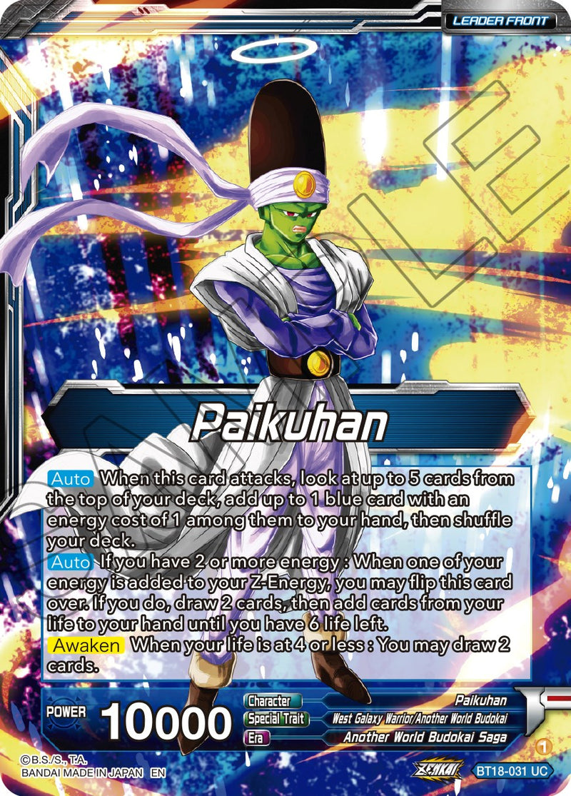 Paikuhan // Paikuhan, West Galaxy Warrior (BT18-031) [Dawn of the Z-Legends] Dragon Ball Super