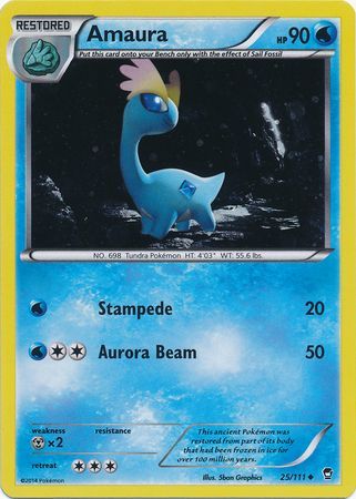 Amaura (25/111) (Cosmos Holo) [XY: Furious Fists] Pokémon