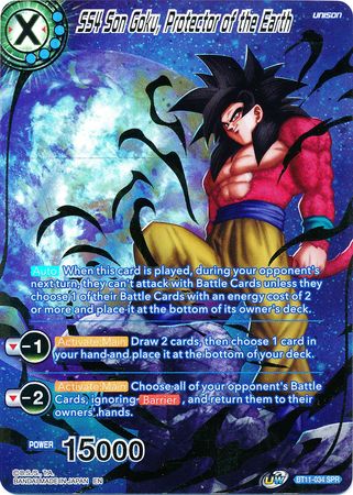 SS4 Son Goku, Protector of the Earth (SPR) (BT11-034) [Vermilion Bloodline] Dragon Ball Super