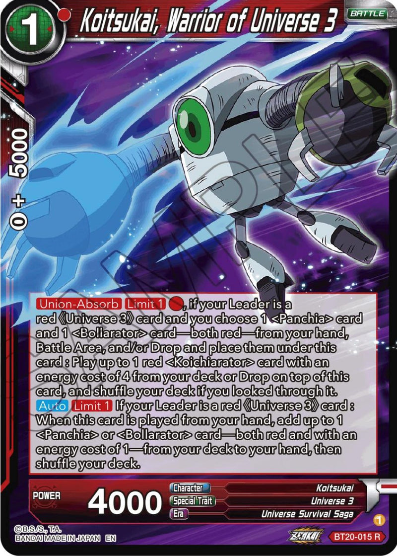 Koitsukai, Warrior of Universe 3 (BT20-015) [Power Absorbed] Dragon Ball Super