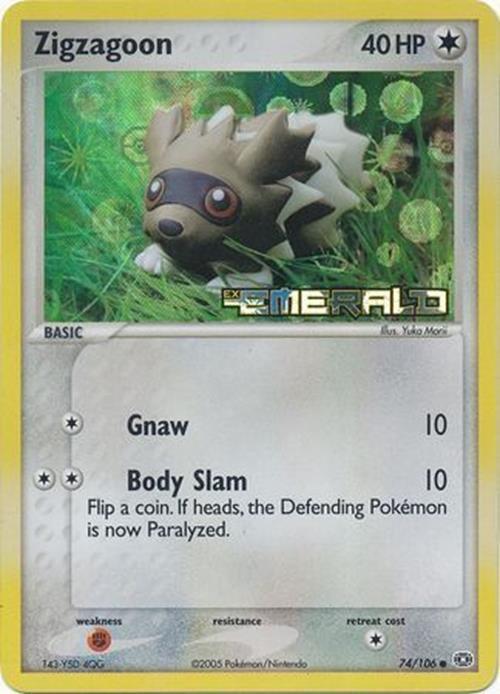 Zigzagoon (74/106) (Stamped) [EX: Emerald] Pokémon