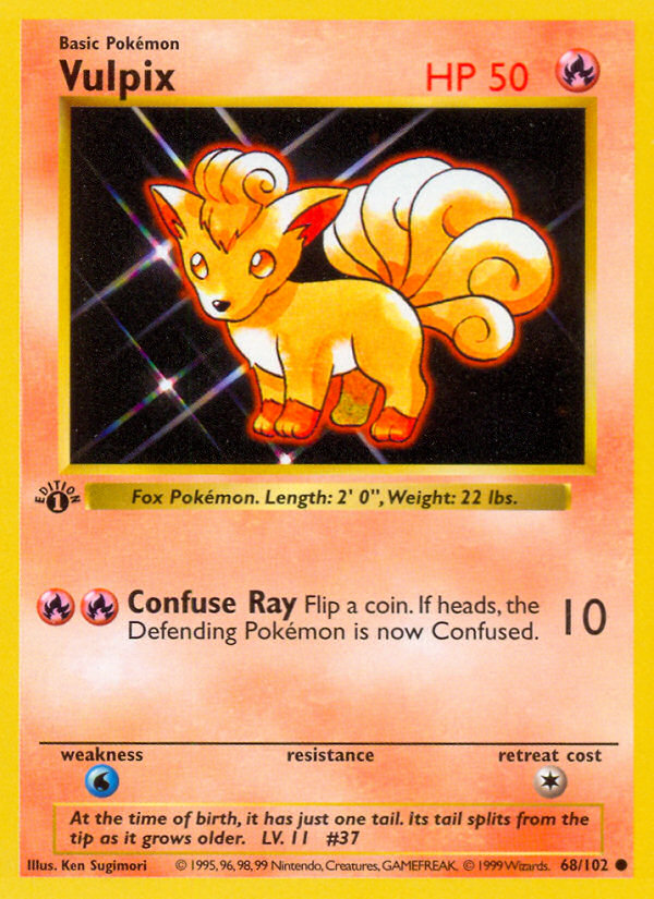 Vulpix (68/102) (Shadowless) [Base Set 1st Edition] Pokémon