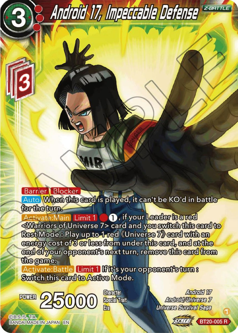 Android 17, Impeccable Defense (BT20-005) [Power Absorbed] Dragon Ball Super