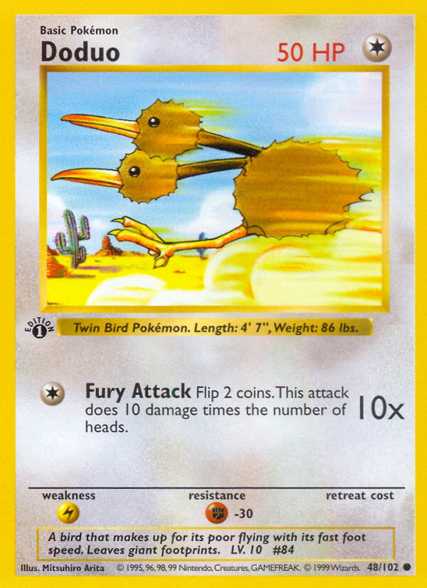 Doduo (48/102) (Shadowless) [Base Set 1st Edition] Pokémon