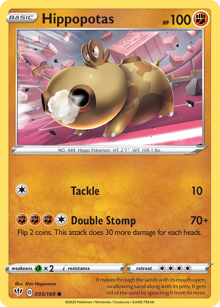 Hippopotas (093/189) [Sword & Shield: Darkness Ablaze] Pokémon