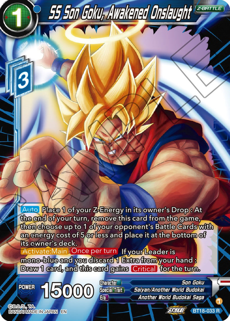 SS Son Goku, Awakened Onslaught (BT18-033) [Dawn of the Z-Legends] Dragon Ball Super