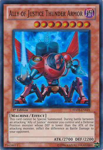 Ally of Justice Thunder Armor [HA02-EN021] Super Rare Yu-Gi-Oh!