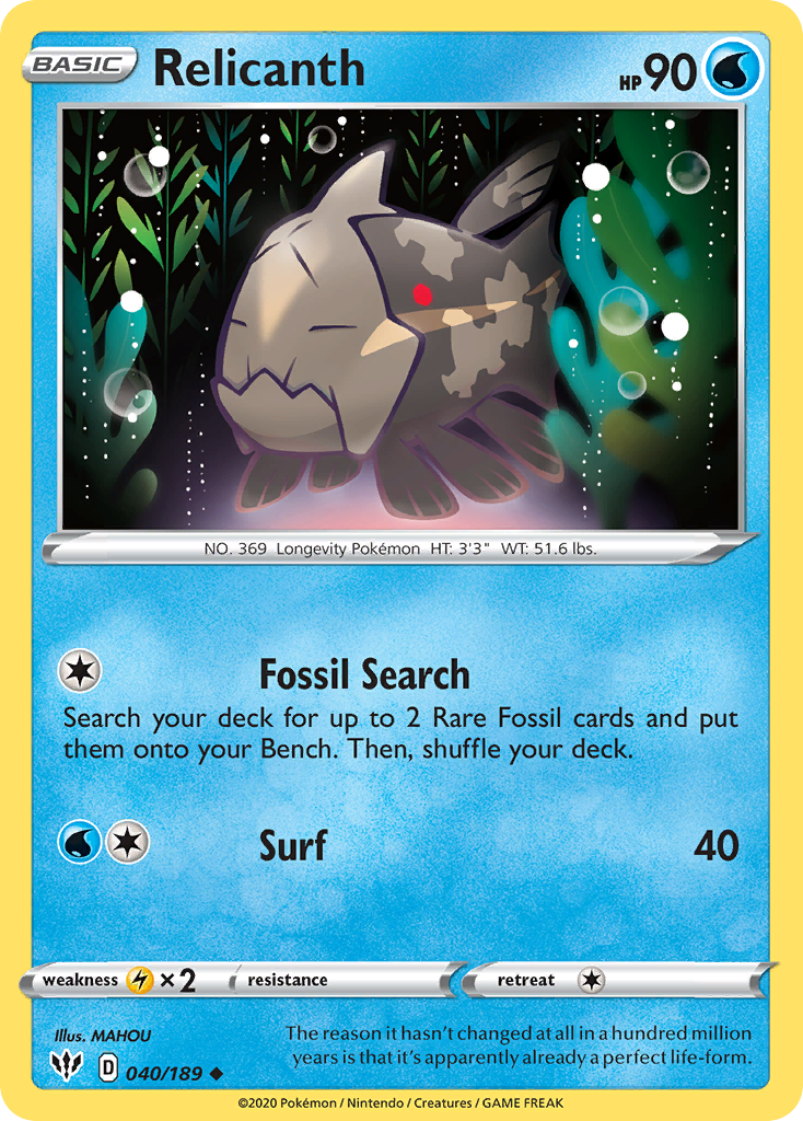Relicanth (040/189) [Sword & Shield: Darkness Ablaze] Pokémon