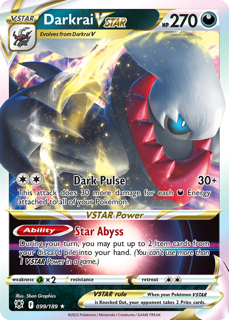 Darkrai VSTAR (099/189) (Jumbo Card) [Sword & Shield: Astral Radiance] Pokémon