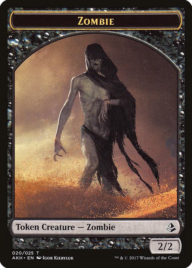 Zombie // Trueheart Duelist Double-Sided Token [Amonkhet Tokens] Magic: The Gathering