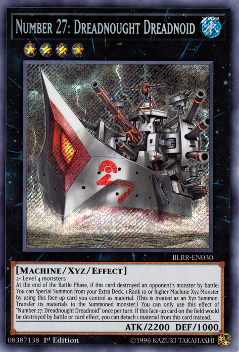 Number 27: Dreadnought Dreadnoid [BLRR-EN030] Secret Rare Yu-Gi-Oh!