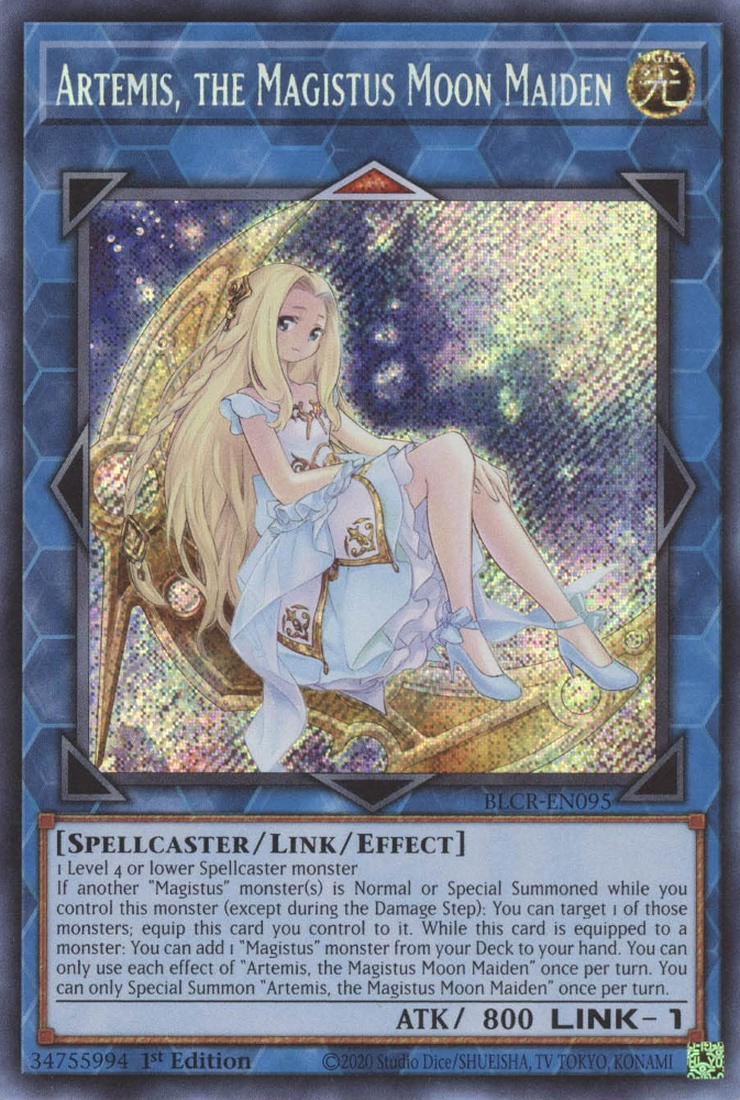 Artemis, the Magistus Moon Maiden [BLCR-EN095] Secret Rare Yu-Gi-Oh!